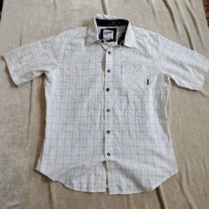 Vintage Billabong Slim Fit Button Down Blue Striped Shirt Size Large